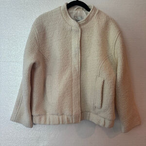 Abercrombie & Fitch Beige Wool Blend Bomber Jacket Size S